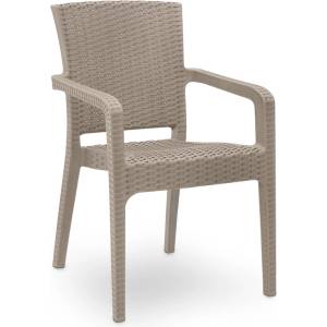TopMebel Стол Clio TopMebel от рециклиран полипропилен в цвят капучино 57x55x86cm
