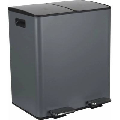 Spirella pedálový na tříděný odpad Aliya, matný šedý, ocel, 2 × 20 l 10,2948