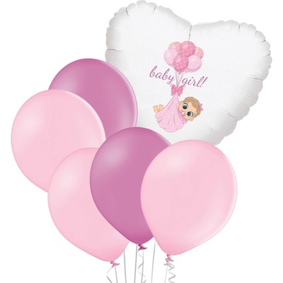balonky.cz Set baby girl srdce balónky