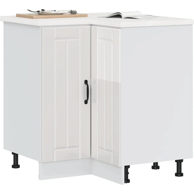 vidaXL Кухненски ъглов шкаф Lucca, бял гланц, инженерно дърв (853749)