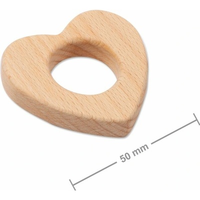 Dřevotéka Dřevěné kousátko srdíčko 50 mm
