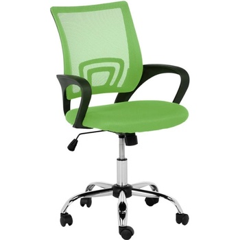 Bittel Работен офис стол Carmen 7050-1 LUX, до 110кг, дамаска/мрежа, хромирана база, tilt tension (люлеене/фиксиране), коригиране височина, висок (удължен) газов амортисьор, колелца за мека настилка и подлакътници от полипропилен, зелен