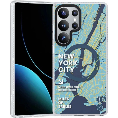 Benks Magnetic City New York Case - хибриден удароустойчив кейс с MagSafe за Samsung Galaxy S25 Ultra (черен)