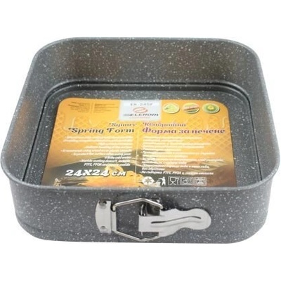 Elekom Квадратна Форма за печене ЕК-e24sf, Висококачествено незалепващо мраморно покритие - 24 см (ЕК-e24sf)