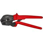 KNIPEX Клещи за кримпване на кабелни накрайници 0.25-6мм2, закалени, синьо-червена ръкохватка 250мм, с пружина, Knipex (K975208)