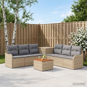 vidaXL Комплект дивани 8 бр. Бежов и Светло Сив 55 x 55 x 37 см (3448073)