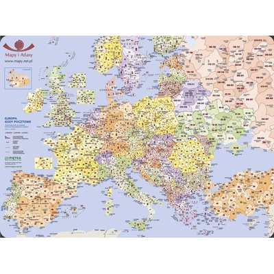 Wydawnictwo Piętka Podložka na stôl Európa mapa PSČ Päta