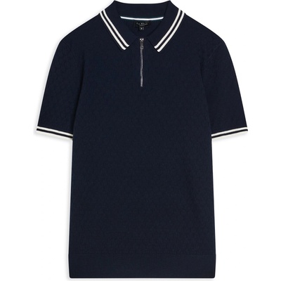Блуза с яка Ted Baker Mahani Zip Polo Shirt - Navy