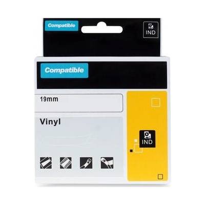 PRINTLINE kompatibilní páska s DYMO 18444, 12mm, 5.5m, černý tisk bílý podklad, RHINO, vinylová