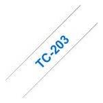 Brother P-Touch TC-203 blue on white 12mm (TC203) - Allstore