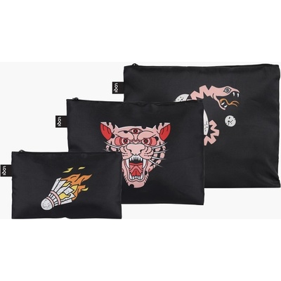 LOQI Cestovné púzdra na zips SET LOQI SNASK 3 ks