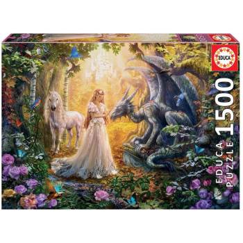 Educa Драконът, принцесата и еднорогът - пъзел 1500 части (edu17696)