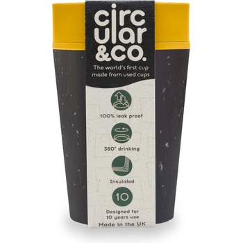 Circular & Co. recyklovaný kelímek na kávu 227 ml Barva: Černá/Hořčicově žlutá