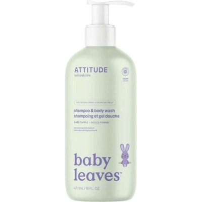 ATTITUDE Baby leaves tělové mýdlo a šampon 2 v 1 s vůní sladkého jablka 473 ml