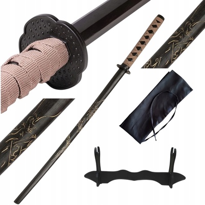 Dřevěný meč katana boken 1807D hnědo-černý