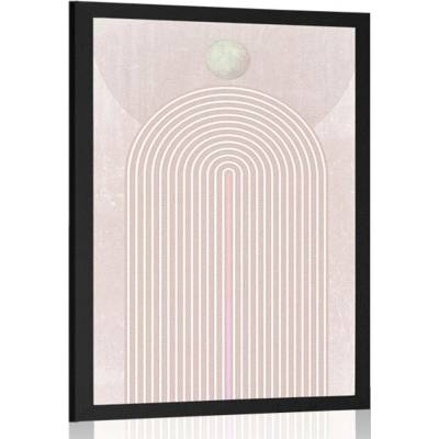 Plakát moderní růžová duha Mid-Century - 60x90 white