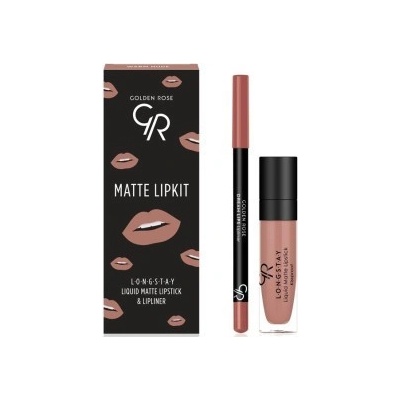 Golden Rose Matte LipKit Warm Nude tekutá matná rtěnka N13 5,5 ml + a tužka na rty N503 1,6 g