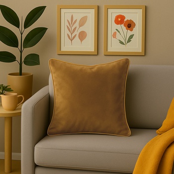 Takoy z hladkého zamatu s ozdobným lemovaním-HF-375493 45 x 45 cm