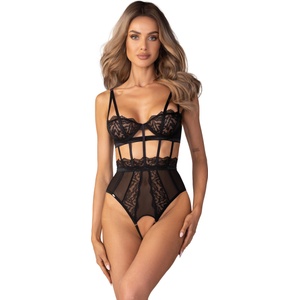 Obsessive Hersis Crotchless Teddy Black S/M