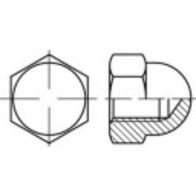 TOOLCRAFT TO-5452134 klobúková matica uzavretá M3 DIN 1587 mosaz 100 ks