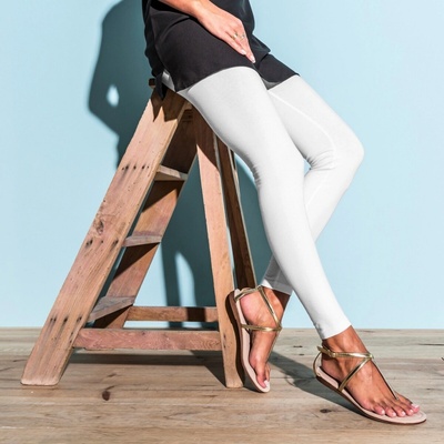 Blancheporte Súprava 2 jednofarebných legín biela/čierna