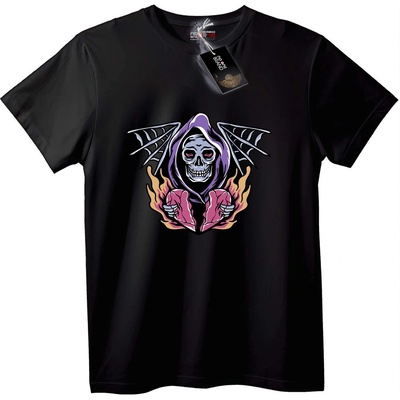 NOONEBRAND Тениска жътвар с крила - 4XL, Black