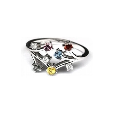 Diamantový prsten s 5ti přírodními kameny J-19900-11