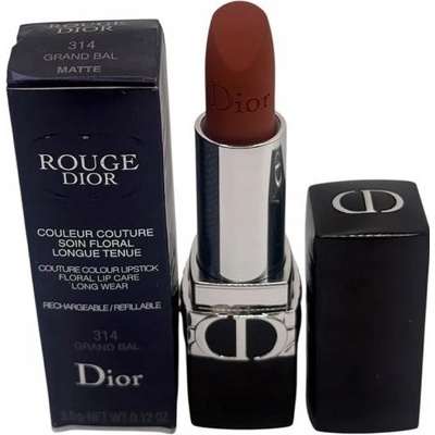 Dior béžová rtěnka 314 grand bal matná s bambuckým máslem a olejem z granátového jablka 3,5 ml