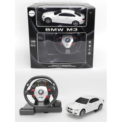 Mamido Mamido Autíčko na diaľkové ovládanie BMW M3 1:18 s volantom biele MT1327