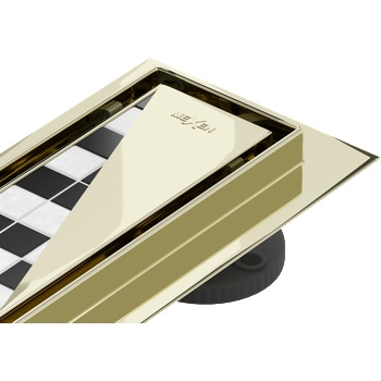 Mexen Flat 360° M13 въртящ се линеен сифон 2в1 70 см, златист - 1510070-40 (1510070-40)