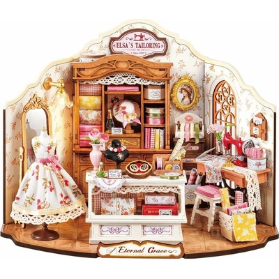 Rolife DIY miniatúra domčeka Elsa’s Tailoring – krajčírstvo