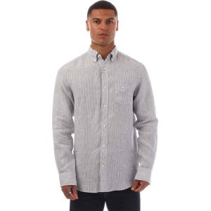 Gant Regular Fit Striped Linen Shirt - White