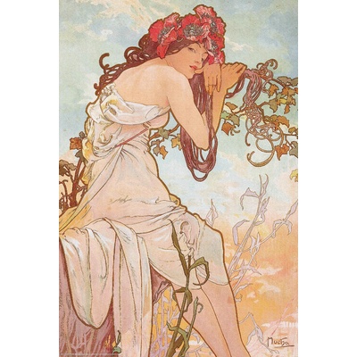 Plagát, Obraz - The Seasons Summer, Alphonse Mucha, 61 × 91.5 cm