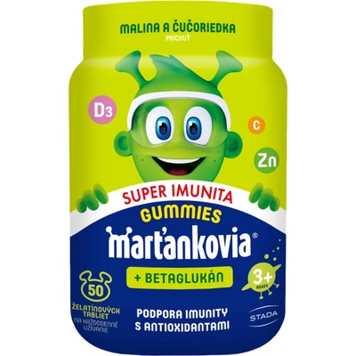 Stada Marťankovia GUMMY Super Imunita & Betaglukán malina a čučoriedka 50 želatínových tabliet