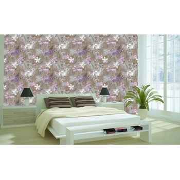 DIMEX ART s. r. o Луксозна флизелинова тапета кафяв флорален пачуърк