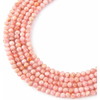 Koráliky z minerálu Rodochrozit 3mm brúsené - 18 cm