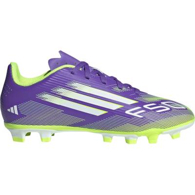 adidas Детски футболни бутонки Adidas F50 Club Childrens Firm Ground Football Boots - Purple/White