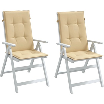 Image 1 of vidaXL Възглавници за стол 2 бр меланж бежови 120x50x4 см плат (4002421)