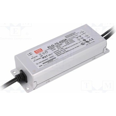 MEAN WELL ELG-75-42DA Napájecí zdroj: spínaný; LED; DALI; 75W; 42VDC; 1,8A; 100÷305VAC
