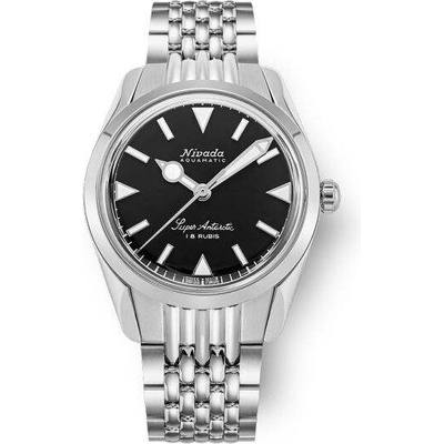 Nivada Grenchen Super Antarctic Black White Luminova Beads of Rice