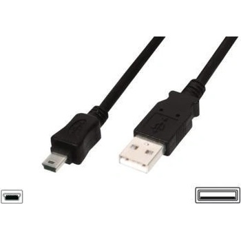 Assmann AK-300130-030-S USB 2.0, USB A M (plug)/miniUSB B (5pin) M (plug), 3m, černý