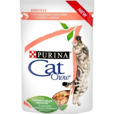 Cat Chow Sensitive losos a cuketa v omáčce 85 g