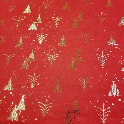 Bavlněná látka ČERVENÉ STROMEČKY šíře 150 cm