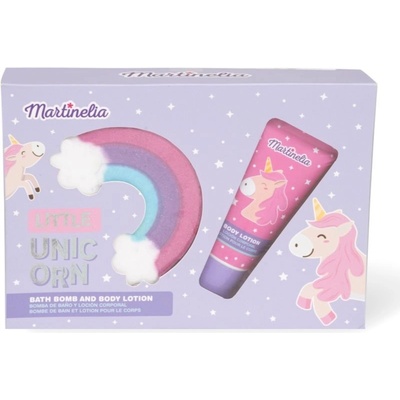 Martinelia Little Unicorn koupelová bomba 150 g + tělové mléko 60 ml