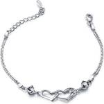 Silenti Jewelry Сребърна гривна "Сърца" - Сребърен
