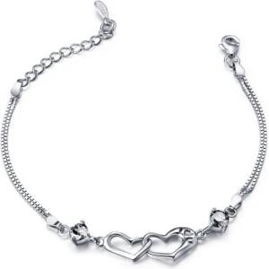 Silenti Jewelry Сребърна гривна "Сърца" - Сребърен