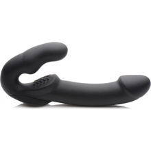 Strap U Evoke Rechargeable Vibrating Silicone Strapless Strap On Black