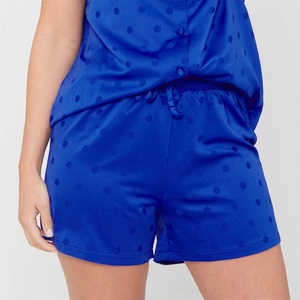 Be You Дамски къси панталони Be You Ladies Satin Spot Pyjama Shorts - Cobalt