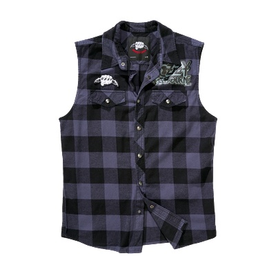 Brandit Мъжка риза без ръкави в сиво каре Brandit Ozzy SleevelessBW-61037-12028 - Сив, размер 7XL