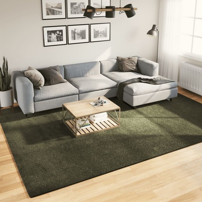 vidaXL Килим HUARTE с къс косъм, мек и миещ се, горско зелен 240x340см (375102)